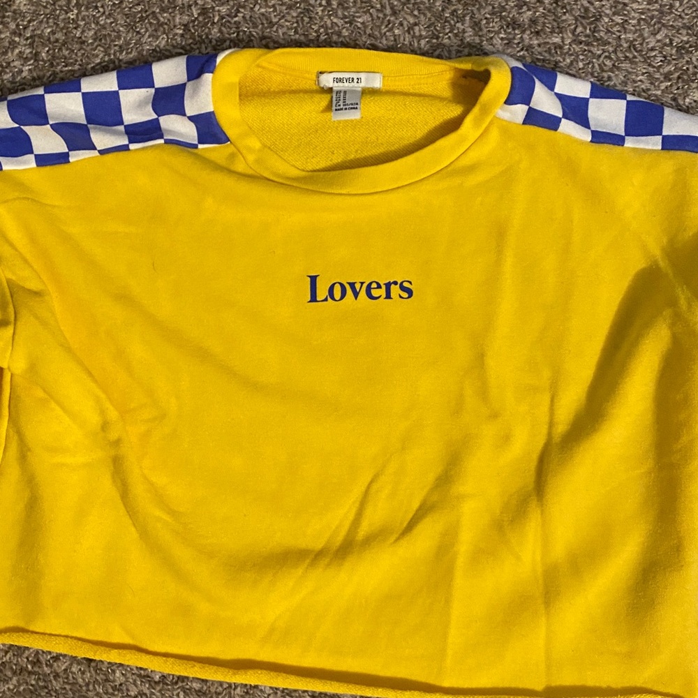 Forever 21 “Lovers” Cropped Sweatshirt